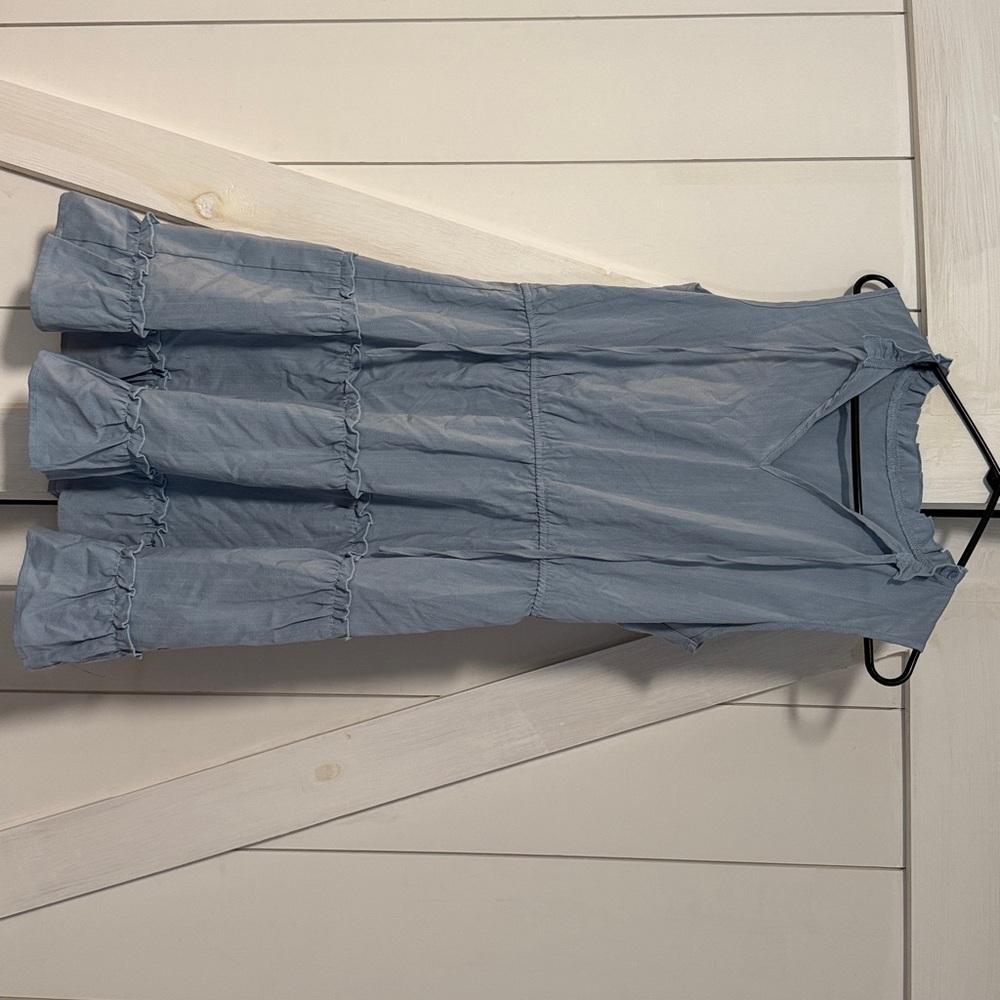 Blue Sleeveless Tiered Dress